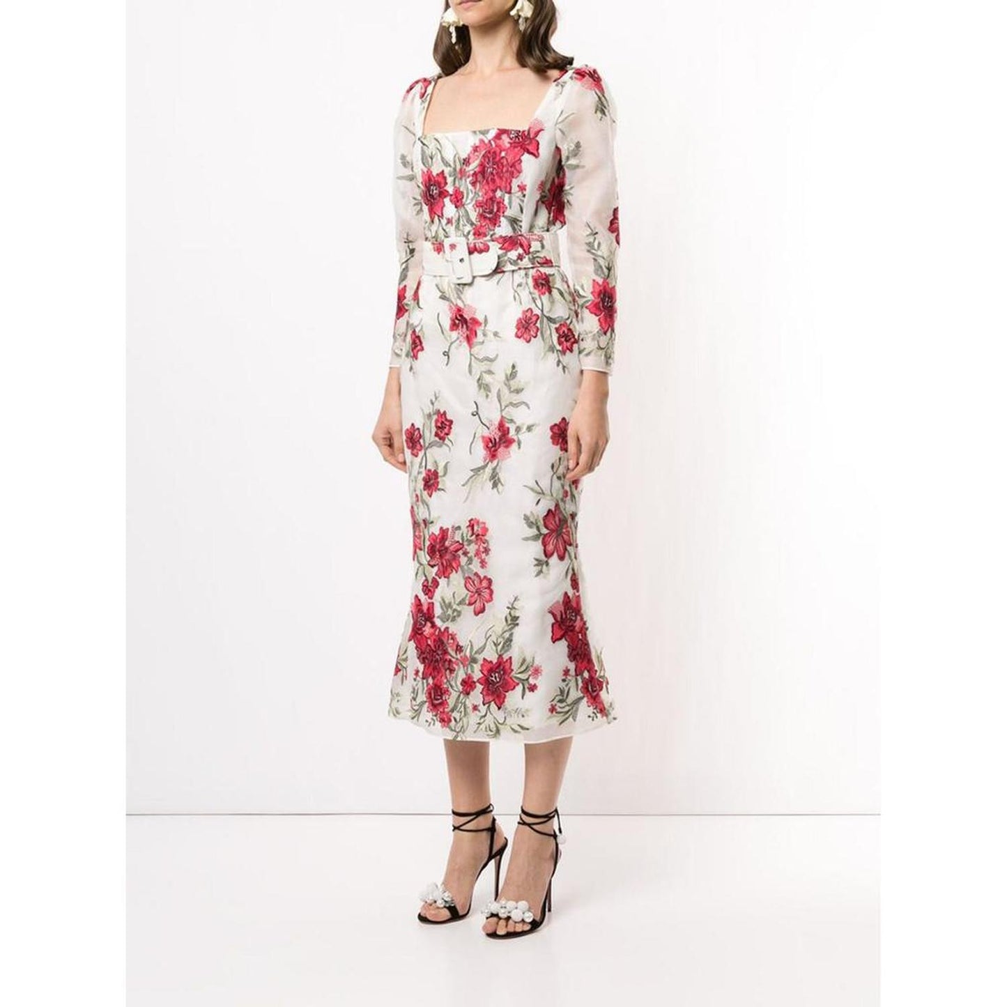 Square Neckline Fit-To-Flare Gown