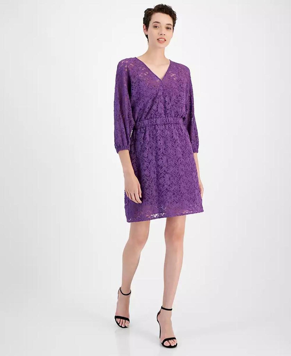 Women's Desdemona V-Neck 3/4-Sleeve Lace Dress