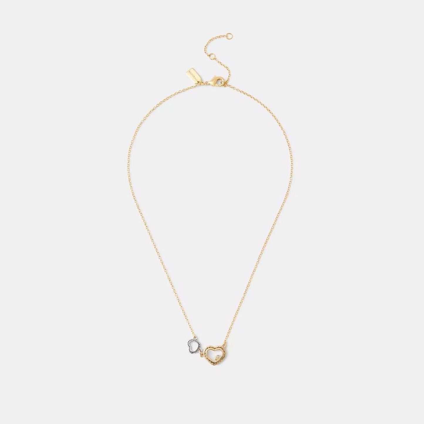 Double Stitched Hearts Pendant Necklace