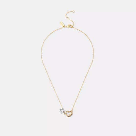 Double Stitched Hearts Pendant Necklace