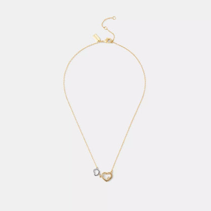 Double Stitched Hearts Pendant Necklace