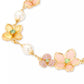 Gold-Tone Pastel Petals Bracelet