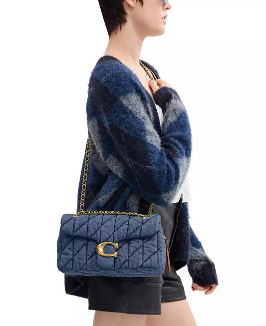 Small Tabby Denim Shoulder Bag 26 with Quilting