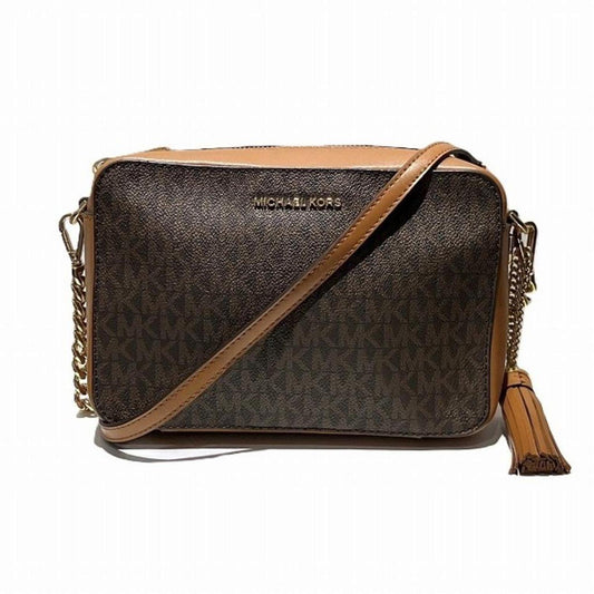 Coated Canvas Leather Shoulder Bag (Pre-Owned)