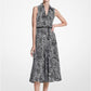 Ocelot Silk Crepe De Chine Sleeveless Shirtdress