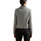 Facella Double Breasted Plaid Jacket In White/black