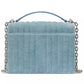 Deco Denim Chain Leather Shoulder Bag