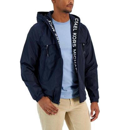 Mens Logo Hooded Windbreaker Jacket
