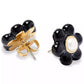 Gold-Tone Petal Puff Floral Stud Earrings