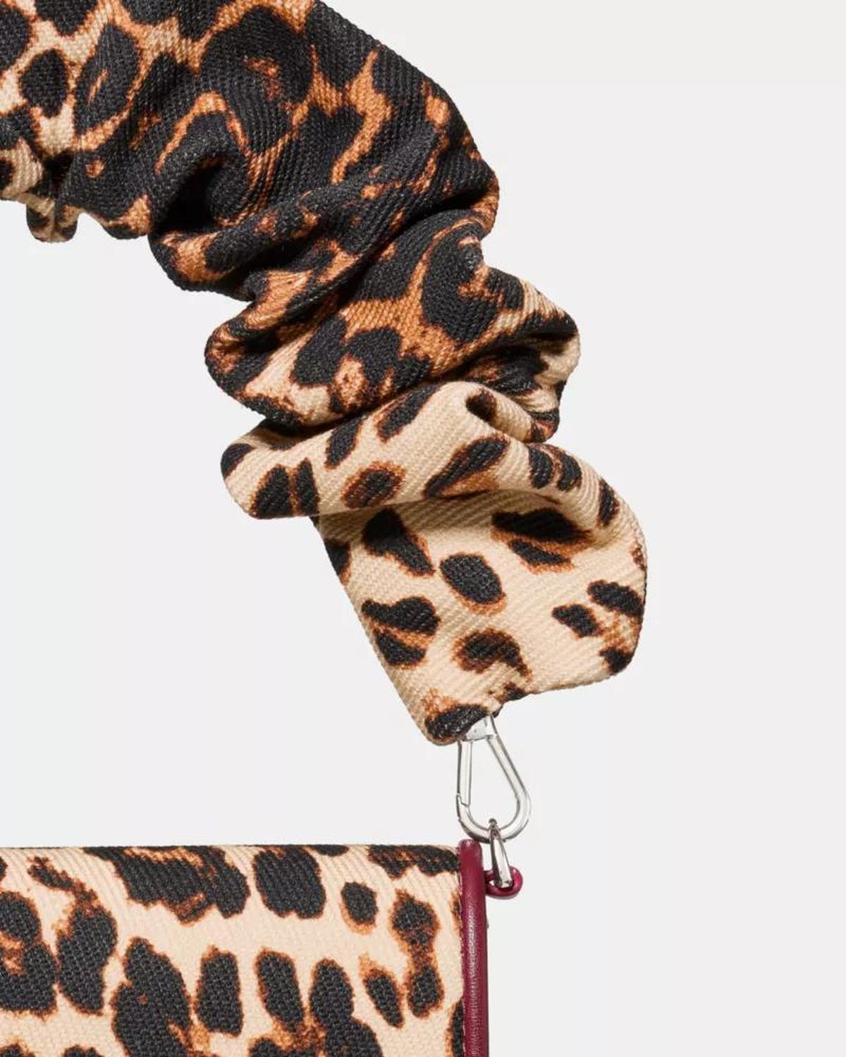 Natasha Leopard Scrunch Strap Mini Bag