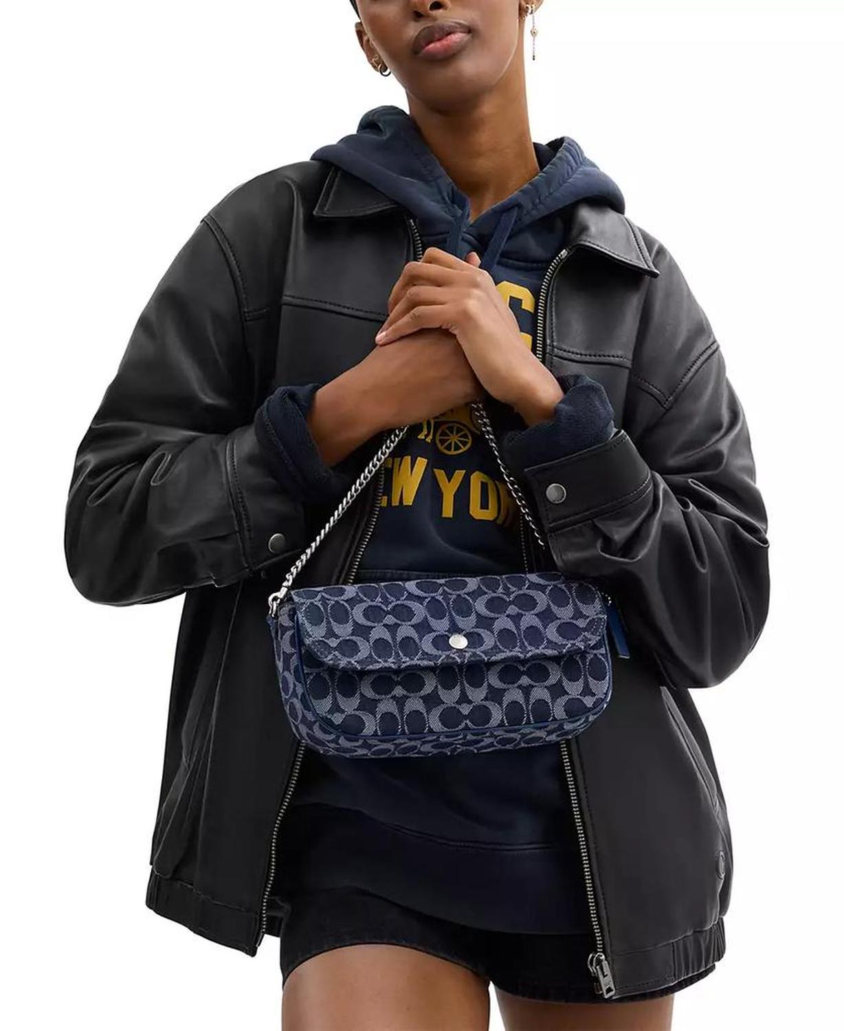 Brook Flap Small Chain Bag in Signature Denim