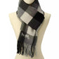 Women's Wool Checkered Fringe-Trim Scarf
