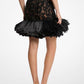 Hand-Embroidered Floral Lace and Fringe Skirt