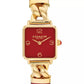 Women's Cass Gold-Tone Stainless Steel and Red Leather Strap Watch, 22mm