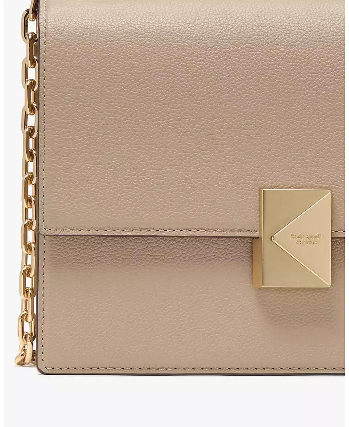 Deco Pebbled Leather Chain Shoulder Bag