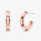 Studded Rose Gold-Plated and Acetate Hoop Earrings