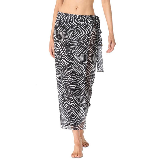 MICHAEL Women's Animal Print Cover Up Wrap Skirt