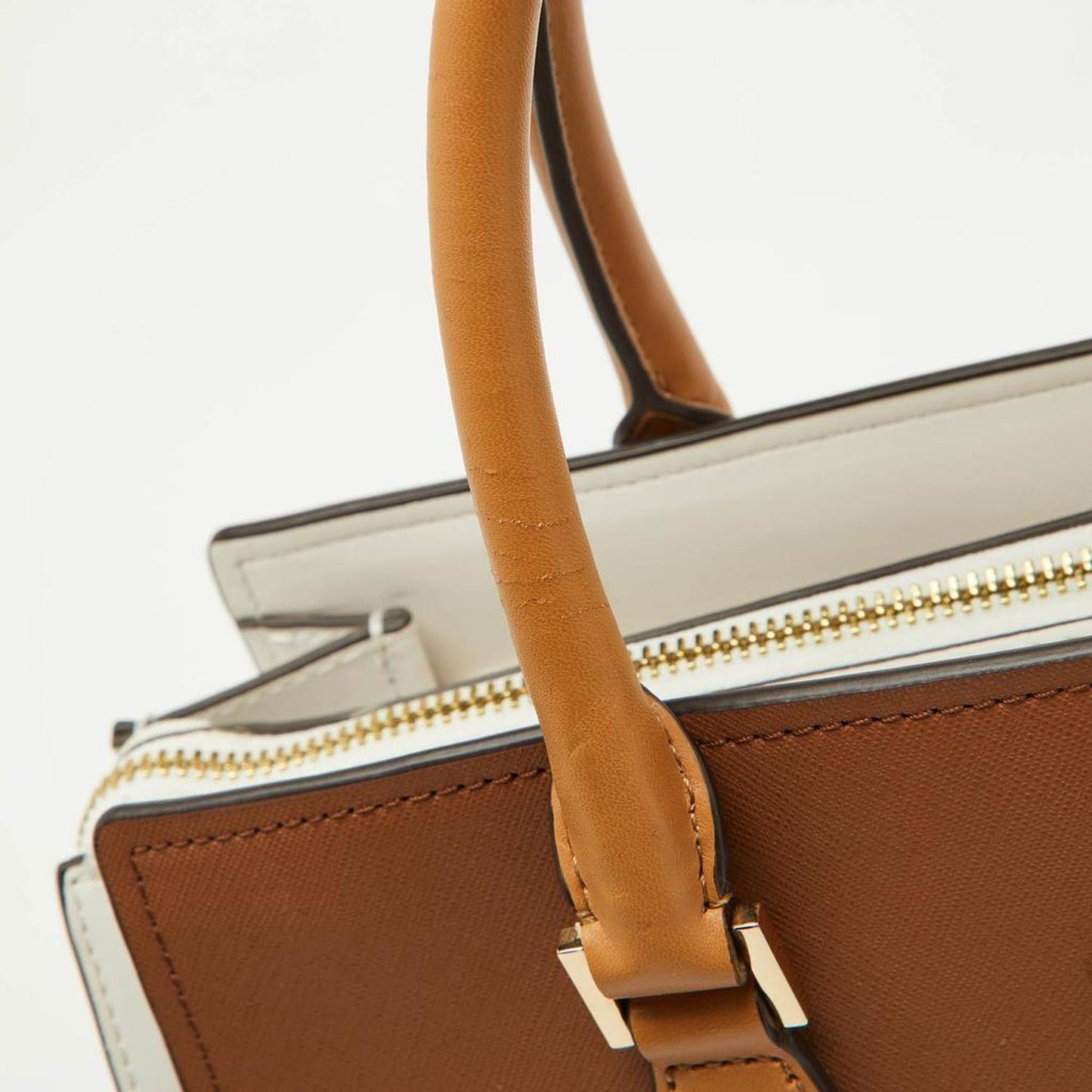 Brown/white Leather Large Hope Tote