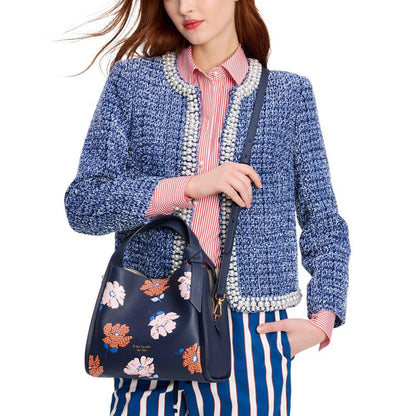 Knott Dotty Floral Embossed Leather Small Crossbody Tote