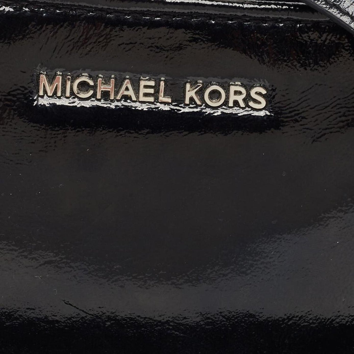 Michael Kors Black Patent Leather Zip Crossbody Bag