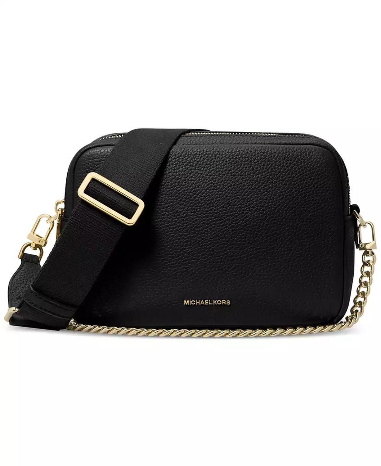 Bryant Medium Leather Double Zip Chain Camera Crossbody