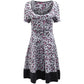 Leopard Print Dress in Purple Viscose
