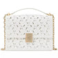 Deco Eyelet Chain Strap Leather Shoulder Bag