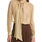 Michael Kors Collection Stripe Chiffon Neck Tie Silk-Blend Shirt