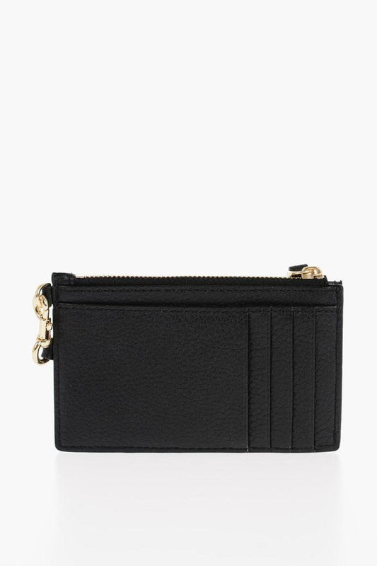 Textured Leather Card Holder With Zip
