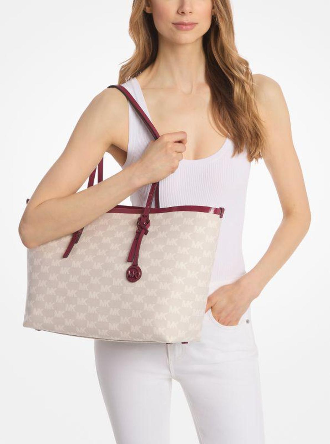 Quinn Large Logo Jacquard Tote Bag with Pouch