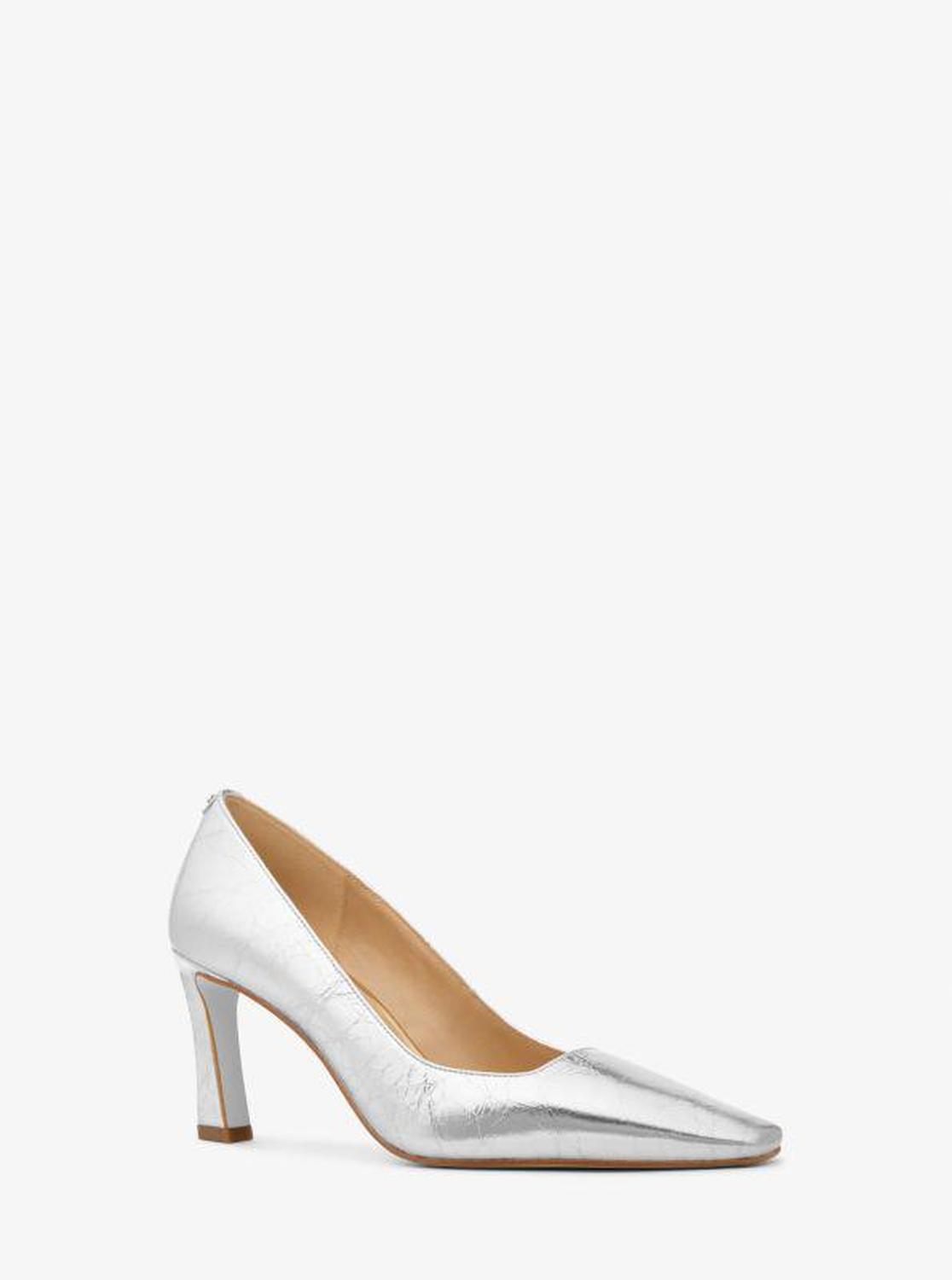 Darrah Crackled Metallic Leather Pump