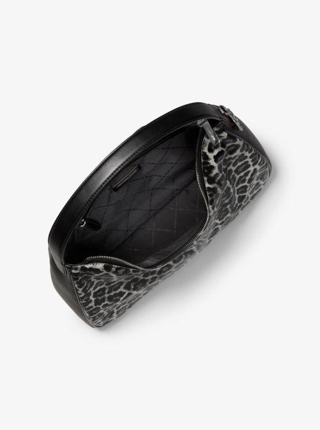 Nayla Medium Leopard Print Calf Hair Hobo Shoulder Bag