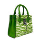 Women's Hamilton Leather Zebra Print Satchel Crossbody In Jungle Green
