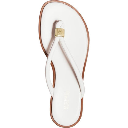 Annie Thong Womens Faux Leather Slip On Flip-Flops