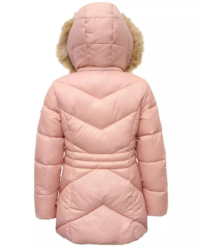 Michael Kors Toddler & Little Girls Stadium Puffer Jacket with Faux-Fur Trim