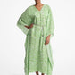 Zebra Print Cotton Belted Caftan