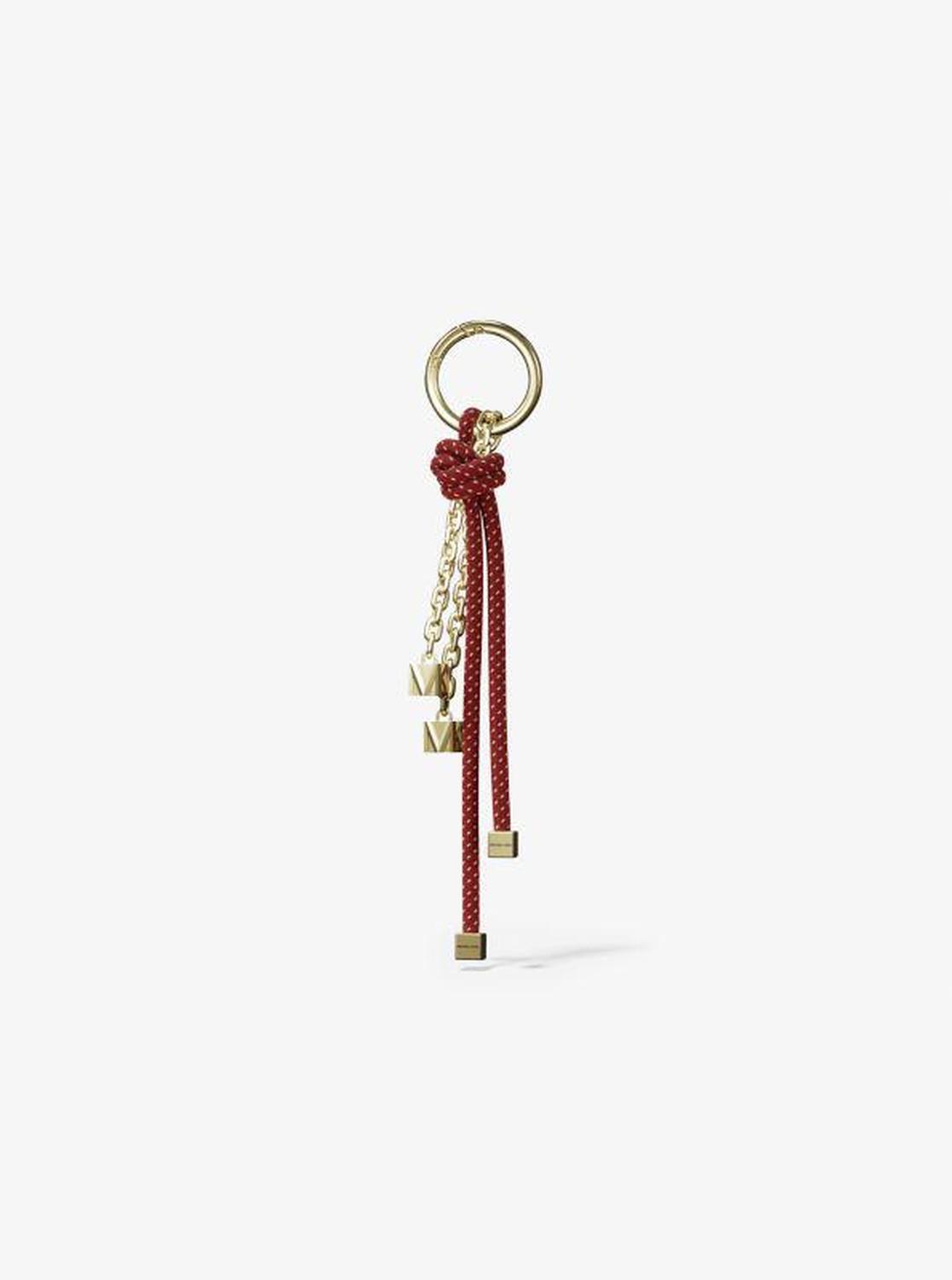 Gold-Tone and Speckled Cord Bag Charm