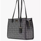 Women's Spade Flower Coated Canvas Large Tote Bag