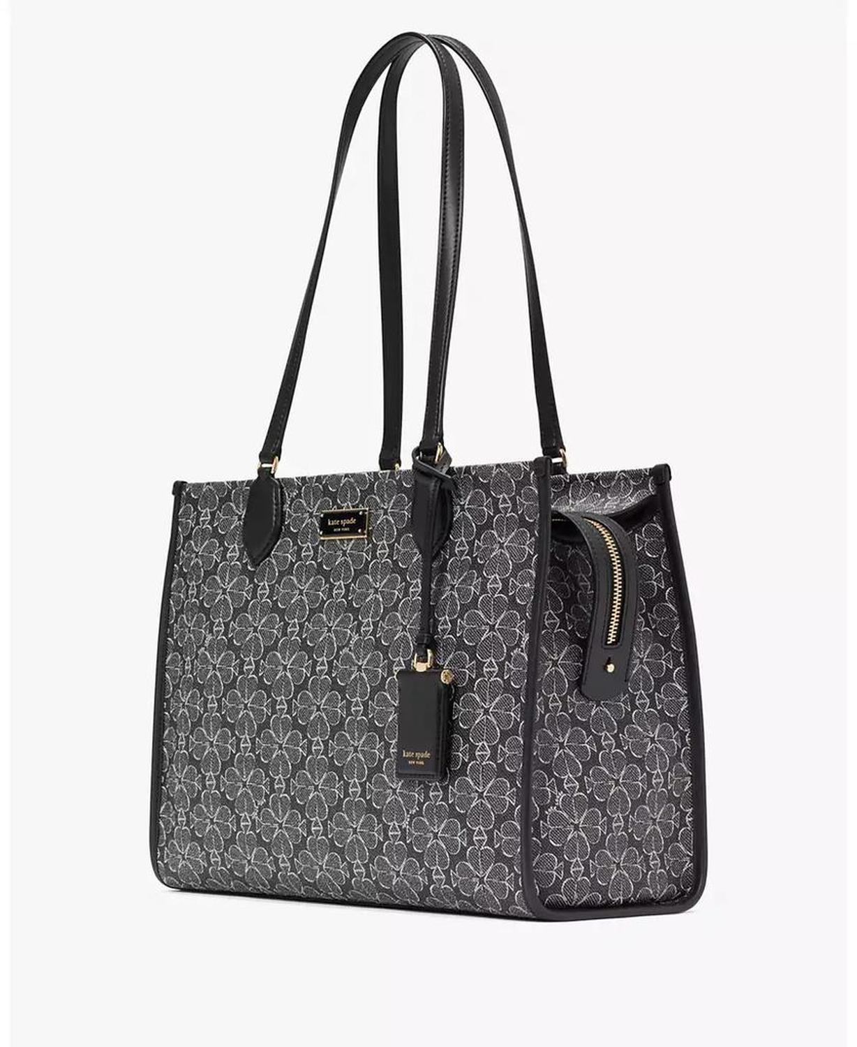 Women's Spade Flower Coated Canvas Large Tote Bag