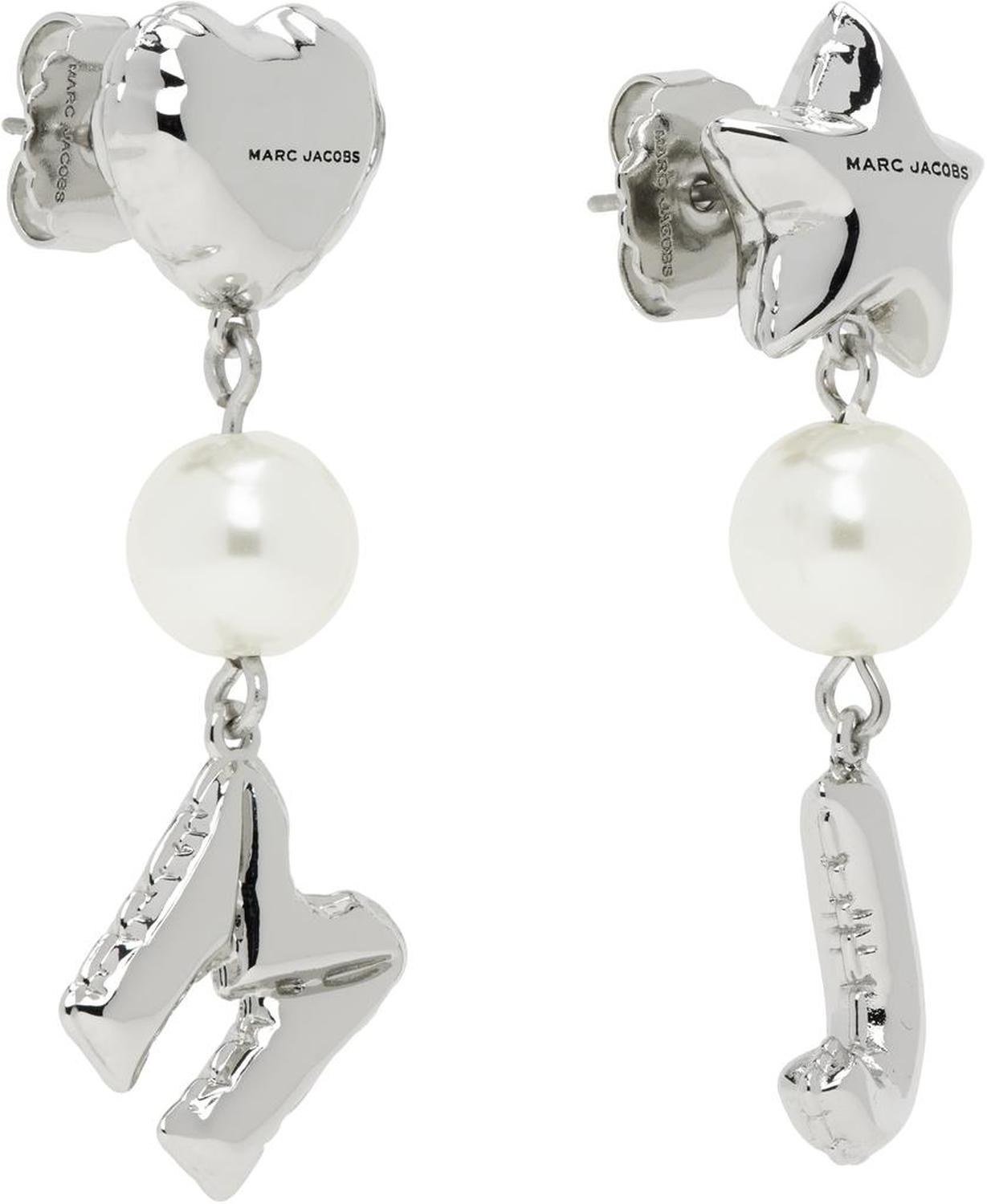Silver 'The MJ Balloon Pearl' Earrings