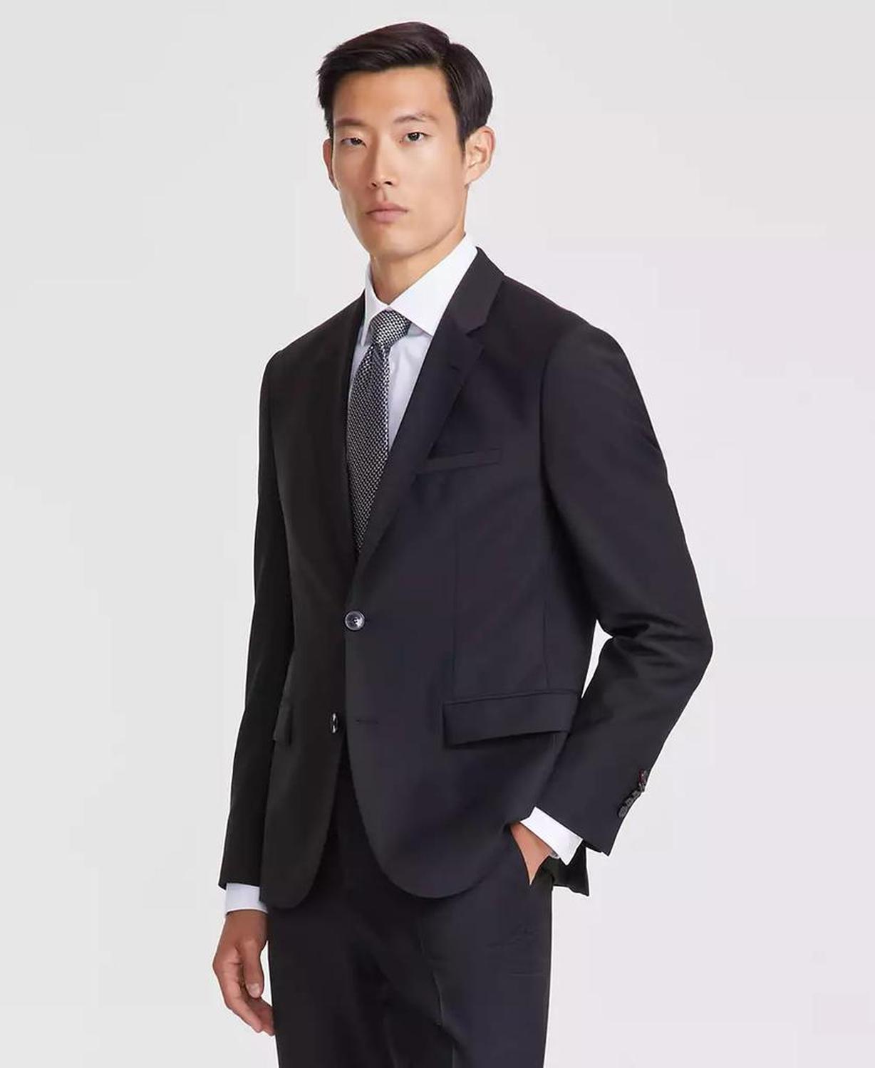 Men Modern-Fit Stretch Solid Nested Suits