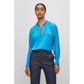 Relaxed-fit blouse in stretch silk with tie front