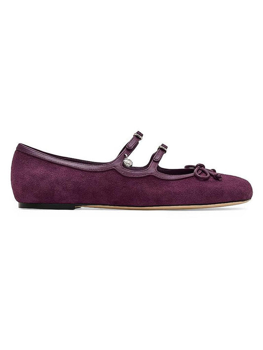The Kiki Bow-Detailed Suede Ballerina Flats