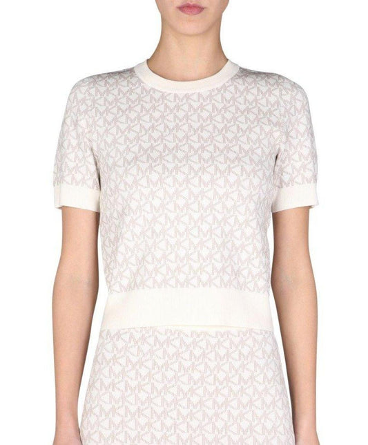 Michael Michael Kors Jacquard Logo Printed Top