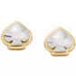 Two-Tone Sculpted Spade Mini Stud Earrings