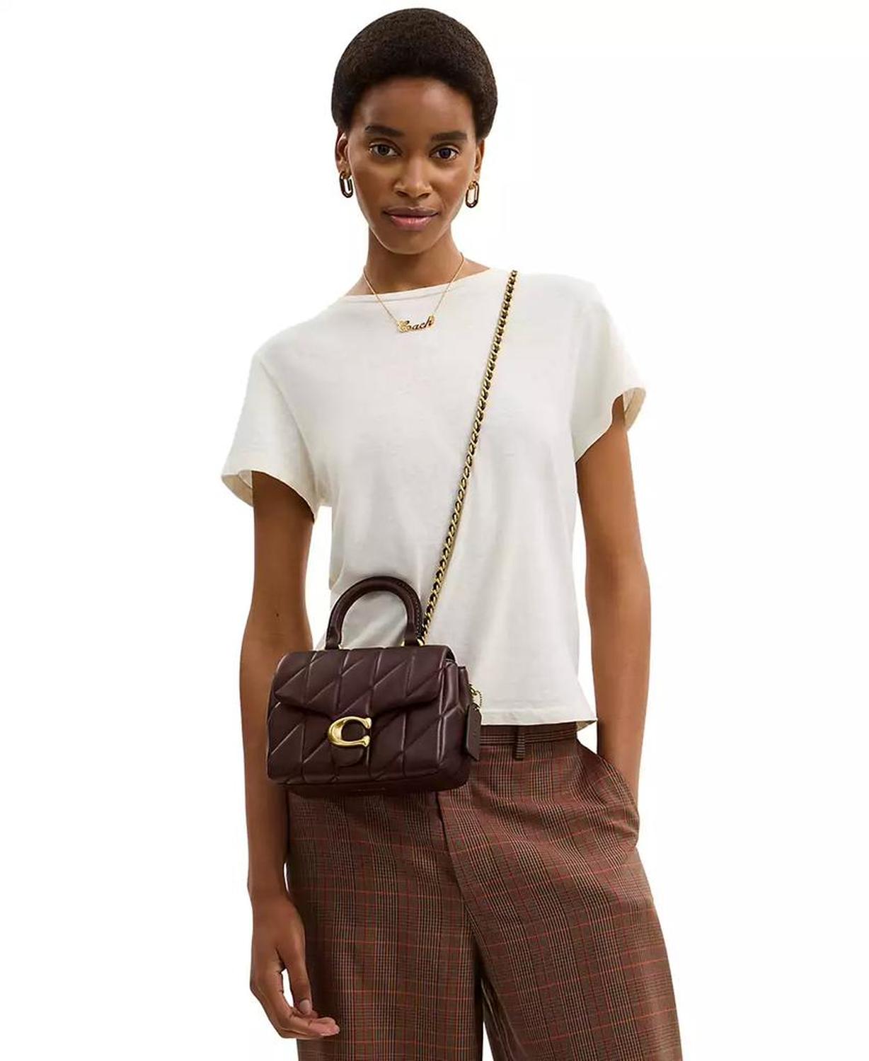 Quilted Tabby Mini Leather Top Handle Bag