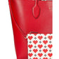 Bleecker Pixelated Hearts Pop Print Crossgrain Leather Large Tote