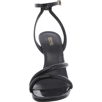 Womens Leather Ankle Strap Wedge Sandals