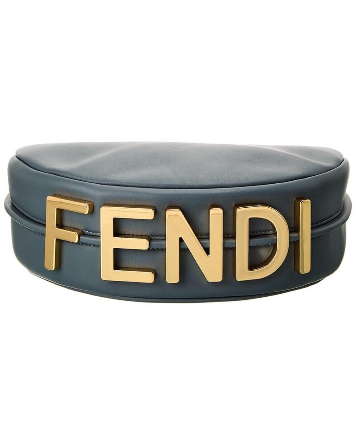 FENDI Fendigraphy Small Leather Hobo Bag