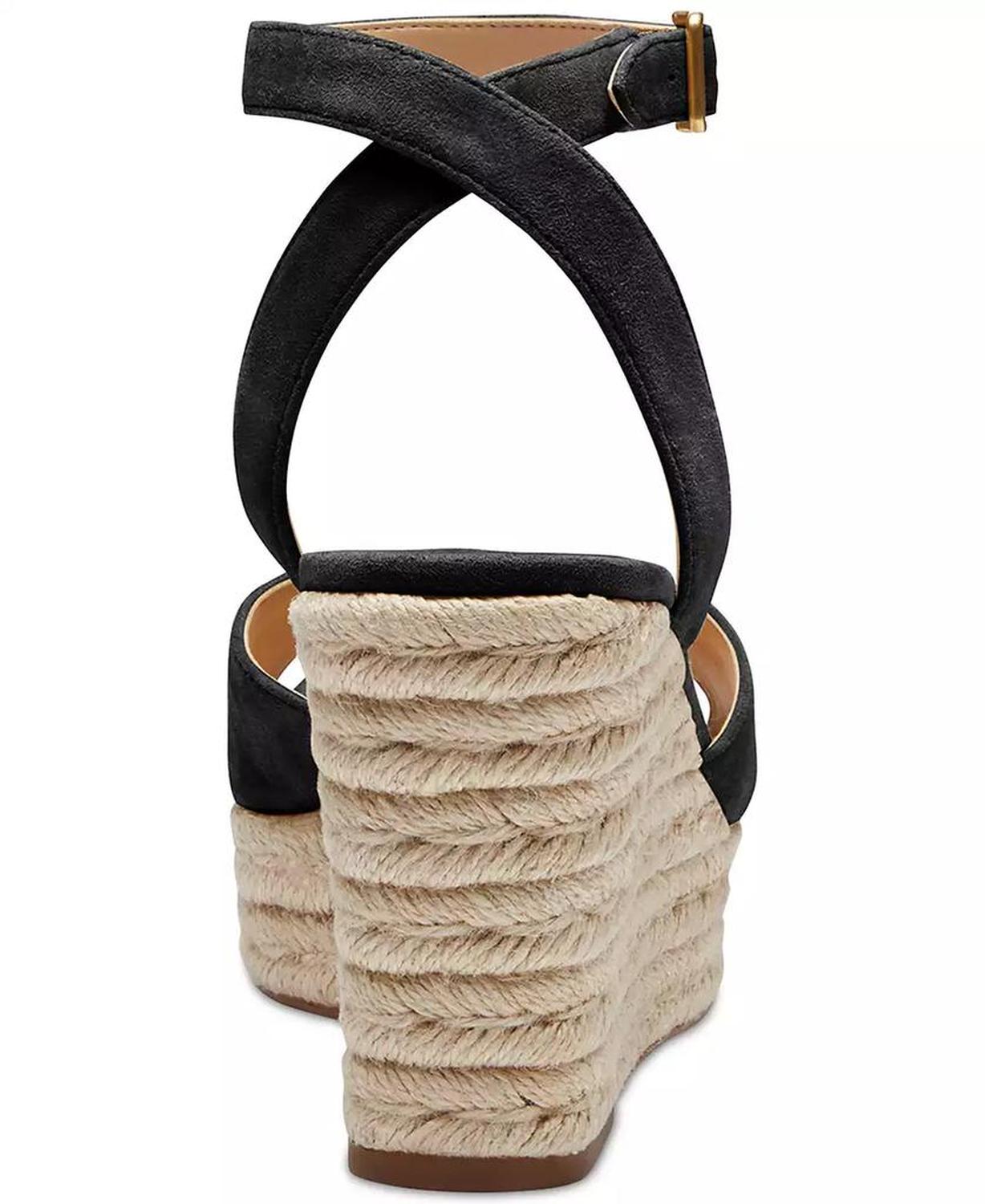 Women's Suede Espadrille Wedge Sandals